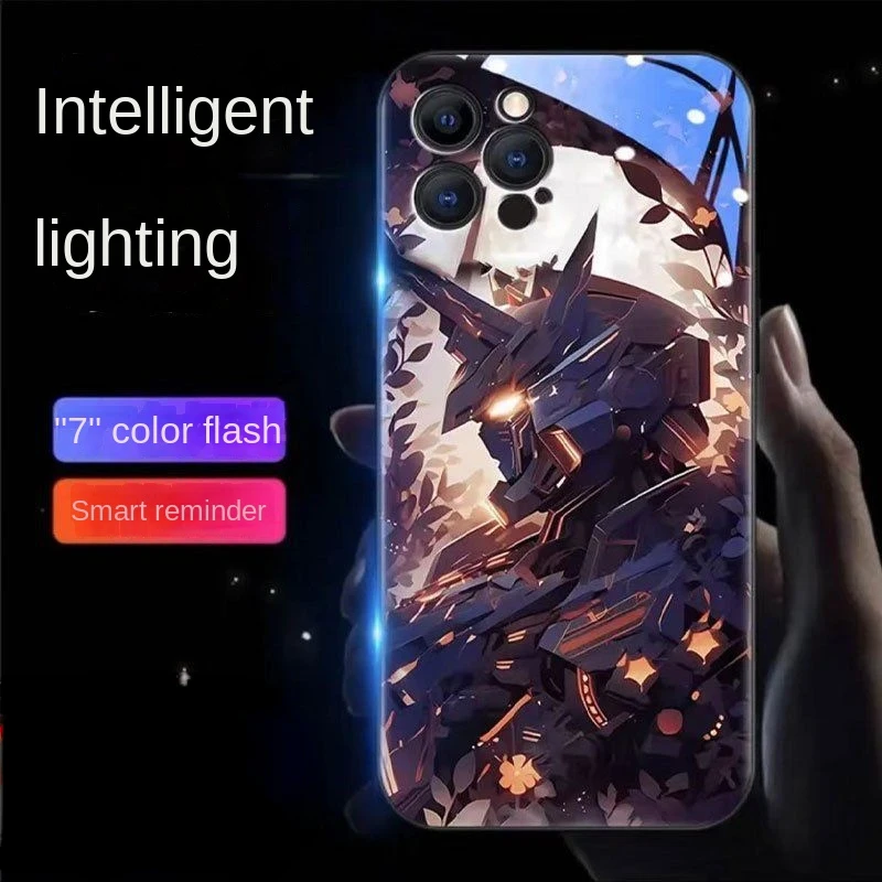 

Sound Music Control Led Flash Glow Phone Cases For Xiaomi 13 12 X 11 Pro Ultra Redmi K60 E K50 K40 S Luminous Glass Cover Funda