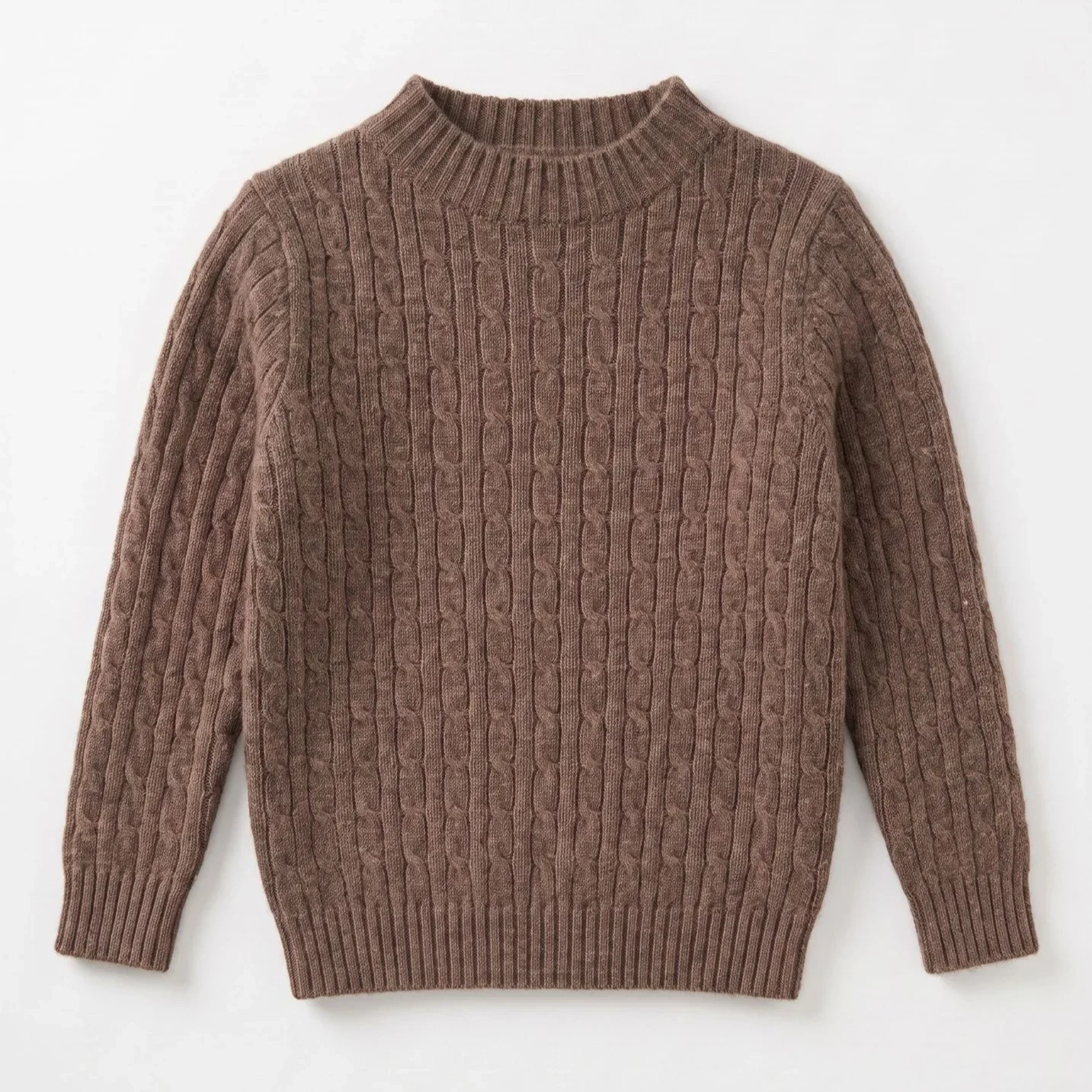 Boys Girls Knit Top Mock Neck Twist Pattern Warm Long Sleeve Pullover with Ribbed Cuffs Kids Casual School Daily Wear Outfit