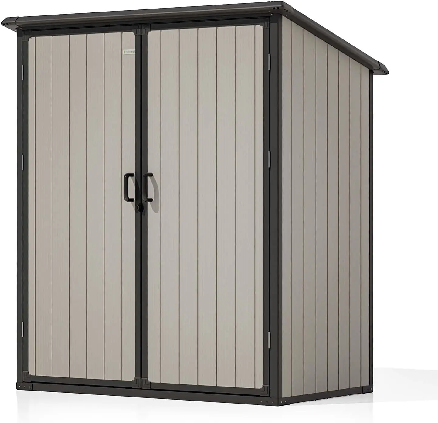 

5 x 3 FT Outdoor Plastic Storage Shed, Waterproof Resin Cabinet with Lockable Doors and Adjustable Shelves for Patio Furniture