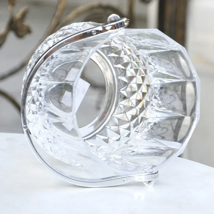 Transparent Lead-free Crystal Glass Diamond Ice Bucket Bar KTV Fashion Creative Wine Barrel / Ice Bucket 1L