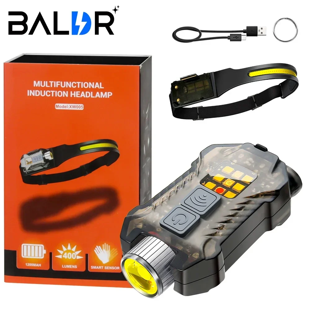 

BALDR XW005 LED Flashlight USB C Rechargeable EDC Detachable Torch Work Light with Tail Magnet UV Light Fishing Camping Lantern