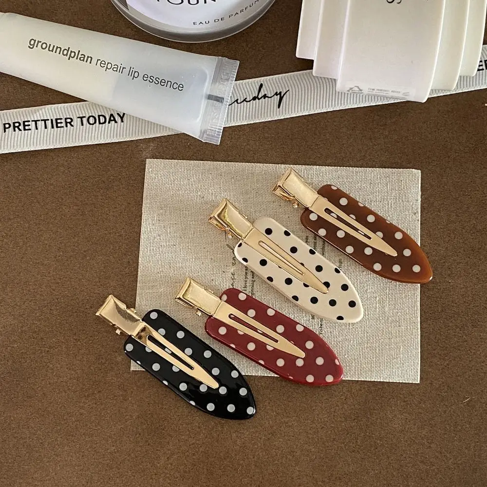 Cute Black White Polka Dot Hair Clip Wave Point Elegant Cute Barrette Acetic Acid Non-Slip Side Clip Hair Styling Accessories