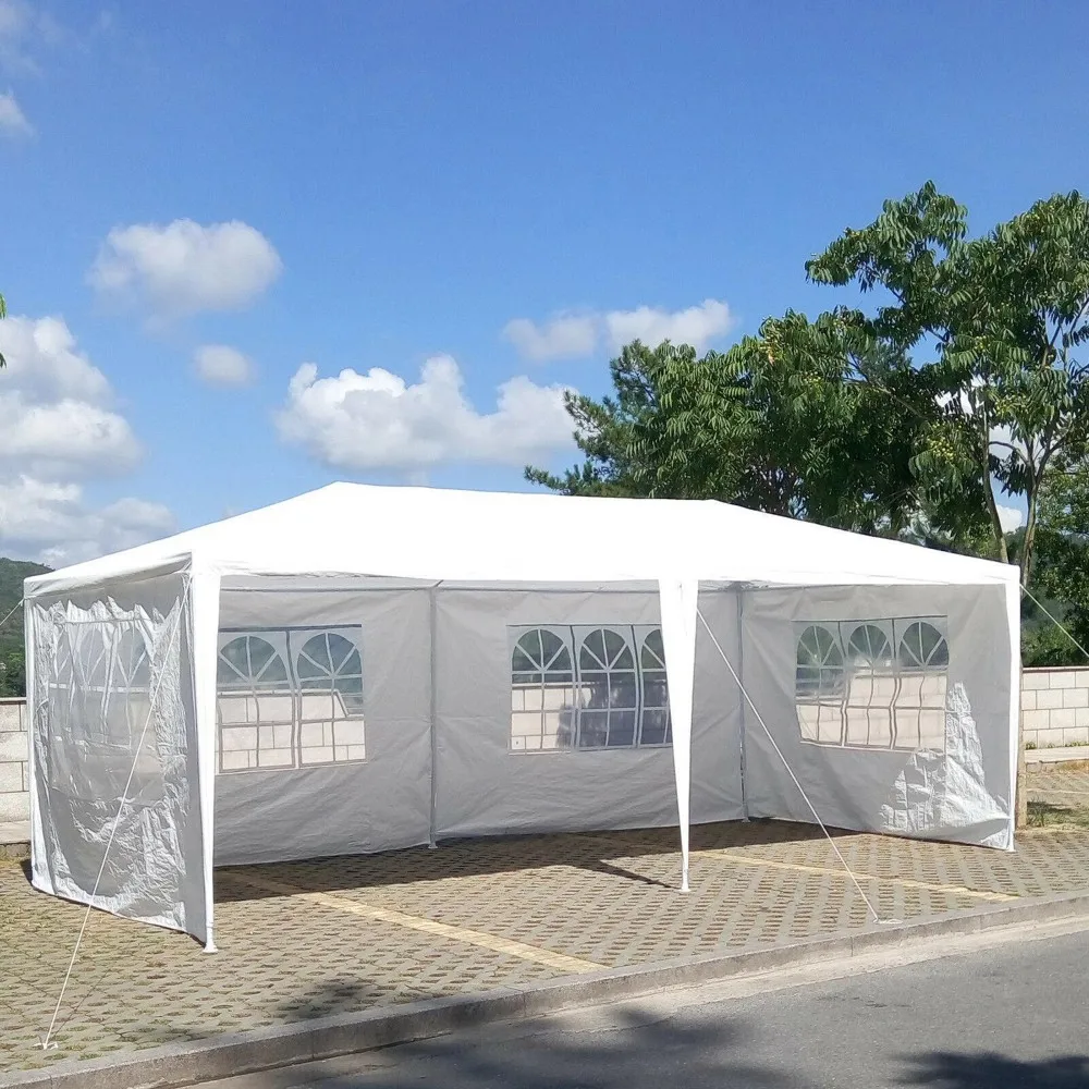 10x20FT Modern Metal Outdoor Wedding Party Canopy Tent & Gazebo with 6 Removable Sidewalls Easy Assembly Outdoor Furniture