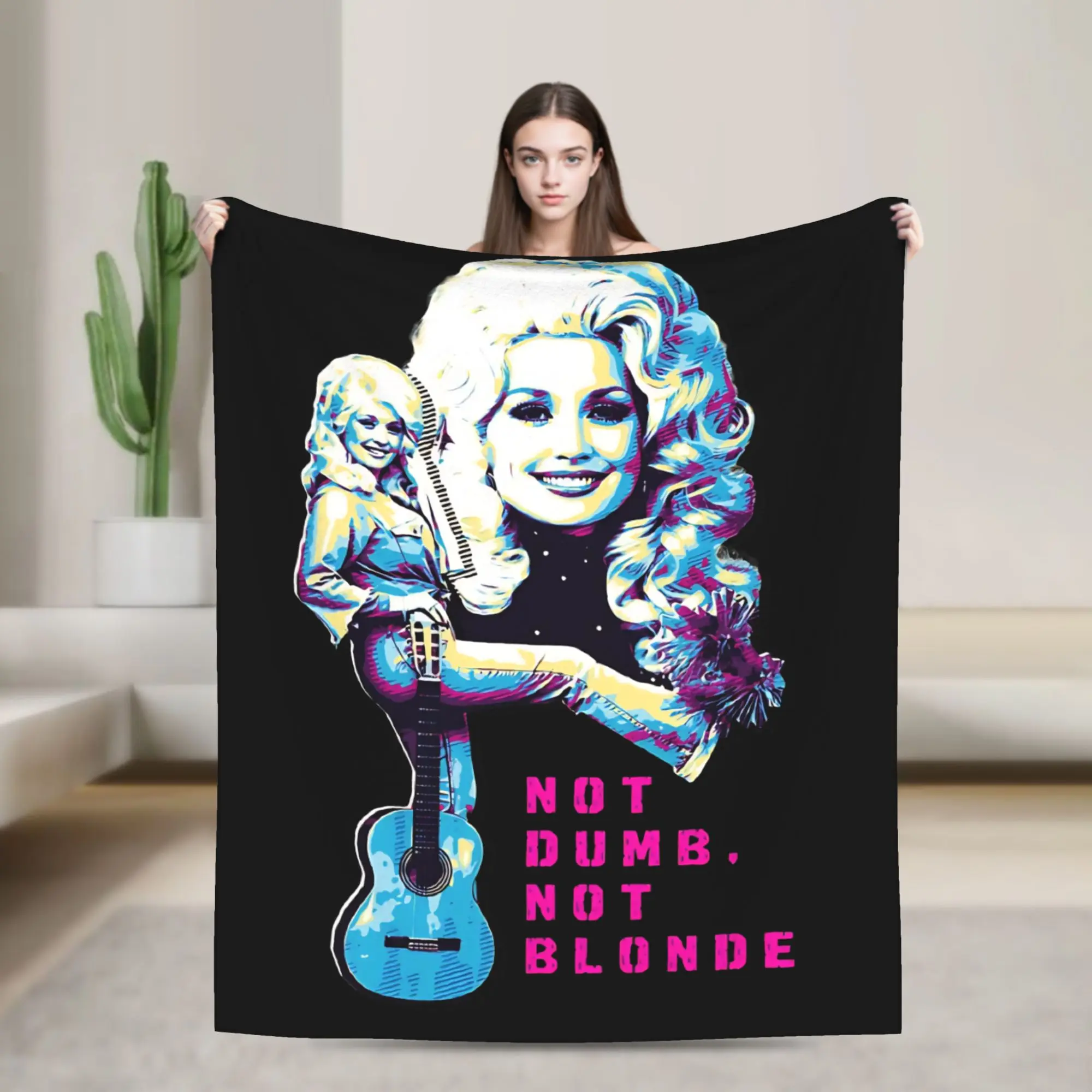 D-Dollys Singer Blanket Coral Fleece Plush Dolly Parton Lightweight Thin Throw Blankets for Home Couch Bed Rug