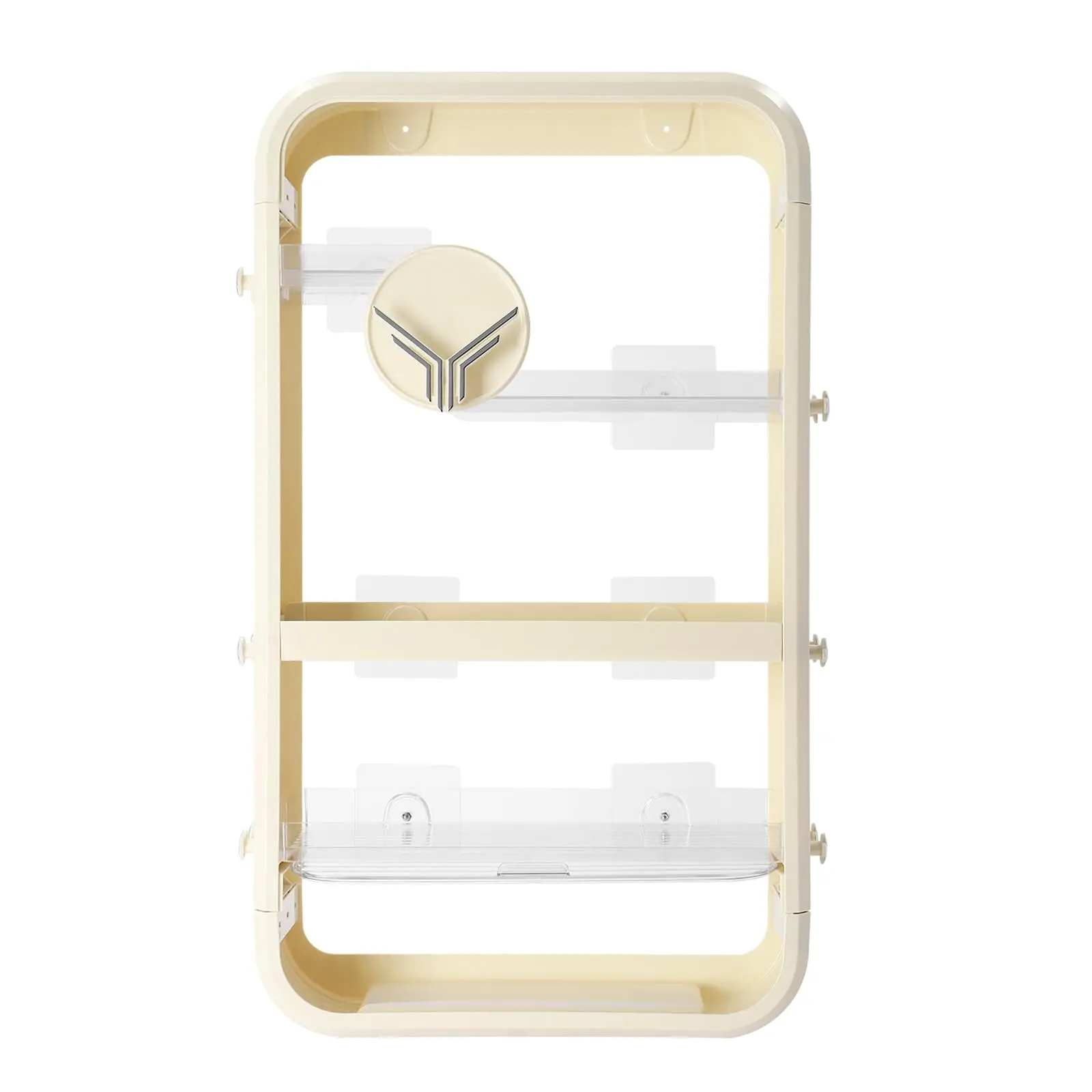 Jaygovan 4 Tier Makeup Organizer Bathroom Storage Organizer Wall Mounted for Vanity Perfume Organizers Hangable Cosmetic Organiz