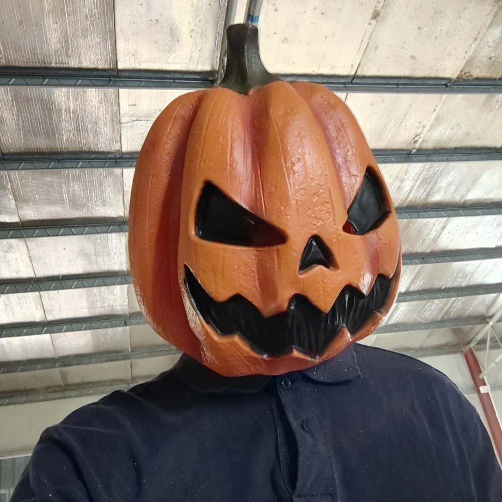 Horror Latex Jack-O'-Lantern Mask, Halloween Cosplay Party, Horror Lantern Mask, Creepy Costume Head Cover