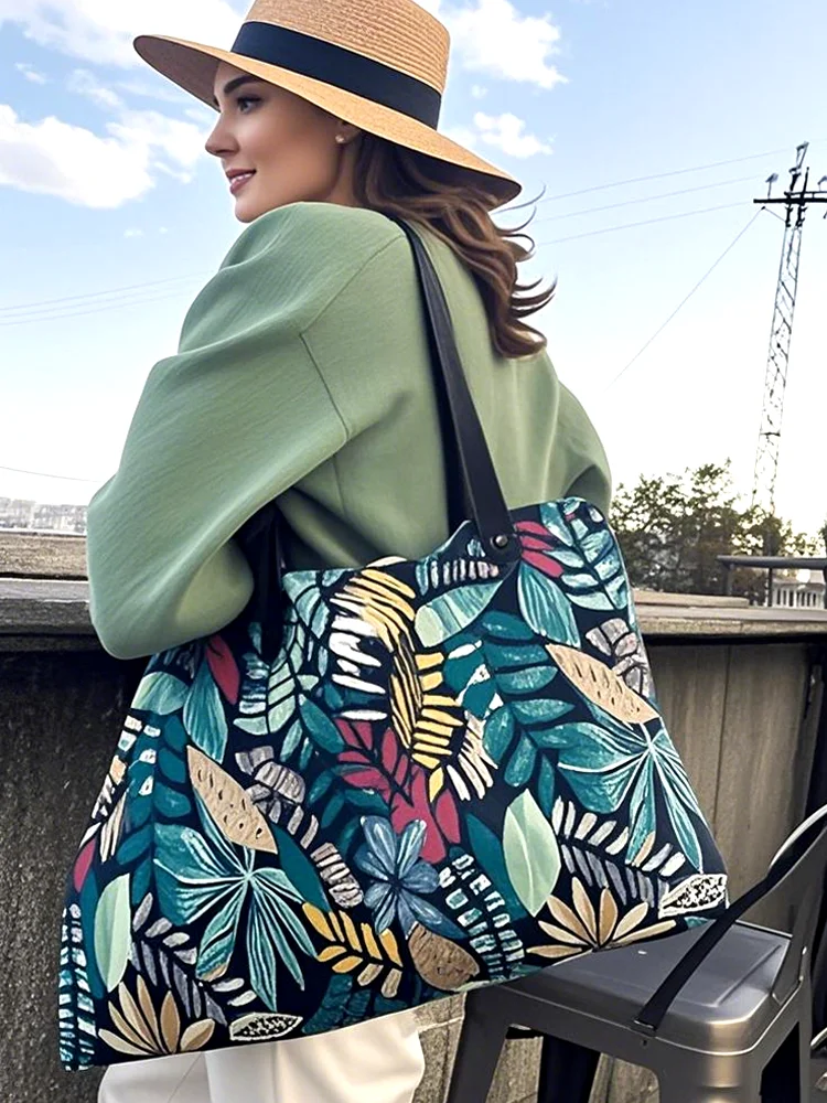 Fashion Printing Foldable Eco-Friendly Shopping Bag for Reusable Tote Folding Bag Large-capacity Handbags Portable Storage Bags