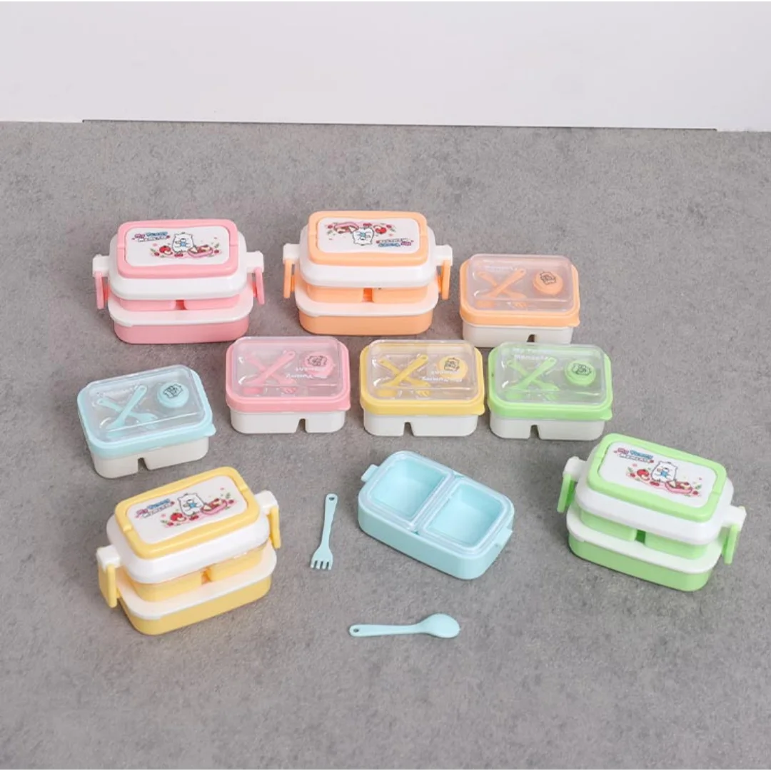 DIY Mini Doppelschichtige Lunchbox im Maßstab 1:12, Niedliche Essensbox für Puppenhaus-Miniatur-Lebensmittelaufbewahrung – Detail 15