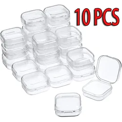 10 PCS Plastic Mini Storage Box Fashion Simple Jewerly Nail Beads Studs Necklace Portable Cases Organizer Storage Jewerly Box