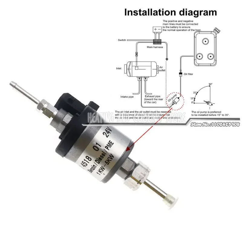 12V 24V 1-3kw 1-4kw 1-5kw Parking Heater Fuel Dosing Pump 22451801 25190845 For Eberspacher Airtronic D2 D4 D4S D1L D3L D5L LC