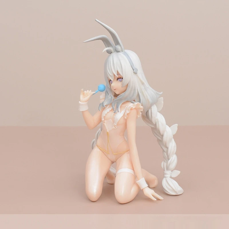 Beautiful Girl Blue Route Malicious Number Lazy White Rabbit Kneeling Position Chassis Handmade Model Box Set Ornament Gifts Toy