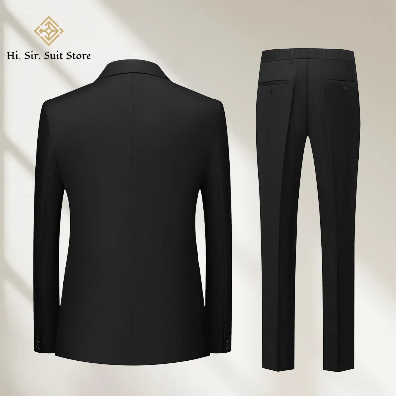 Peaked Lapel Double-Breasted Banquet Formal Wear Performing Arts Auditions Choral Suit Ensemble Male Wedding Master of Ceremonie - Image 3