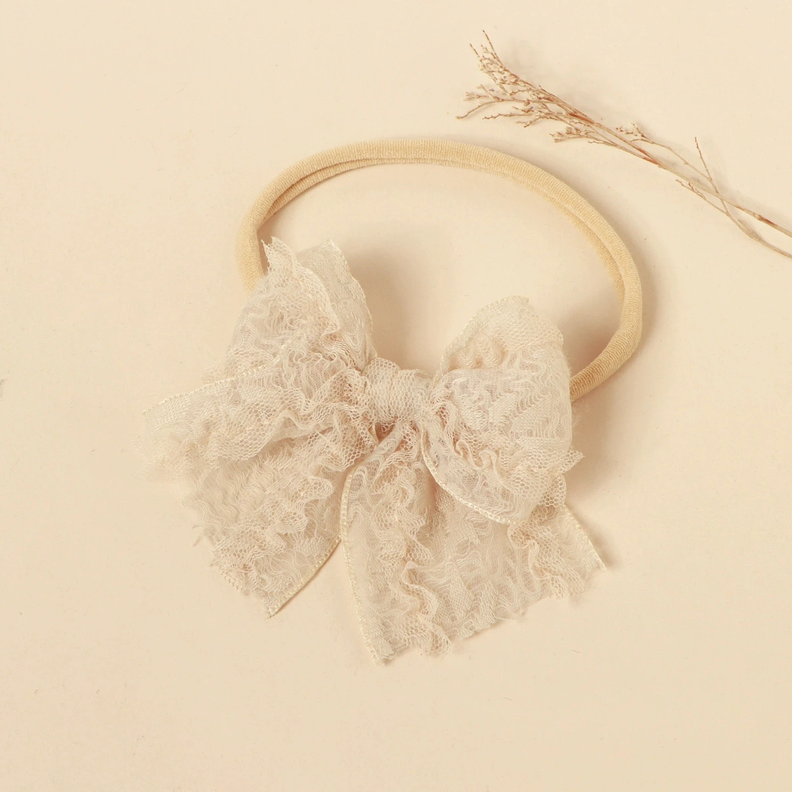 

Cute Lace Bow Baby Girl Headband Soft Elastic Nylon Newborn Hair Bands Child Infant Hair Accessories Birthday Gift Kids Headwear