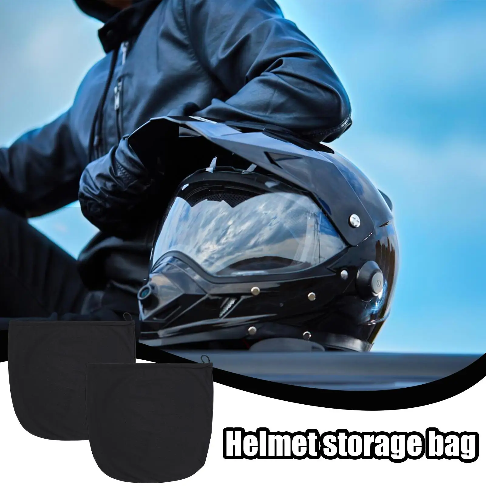 Moto Helmet Bags Helmet Drawstring Bag For Cycling 2 Pieces Large Capacity Organizer Headgear Pouch For Teens Adults Men Women