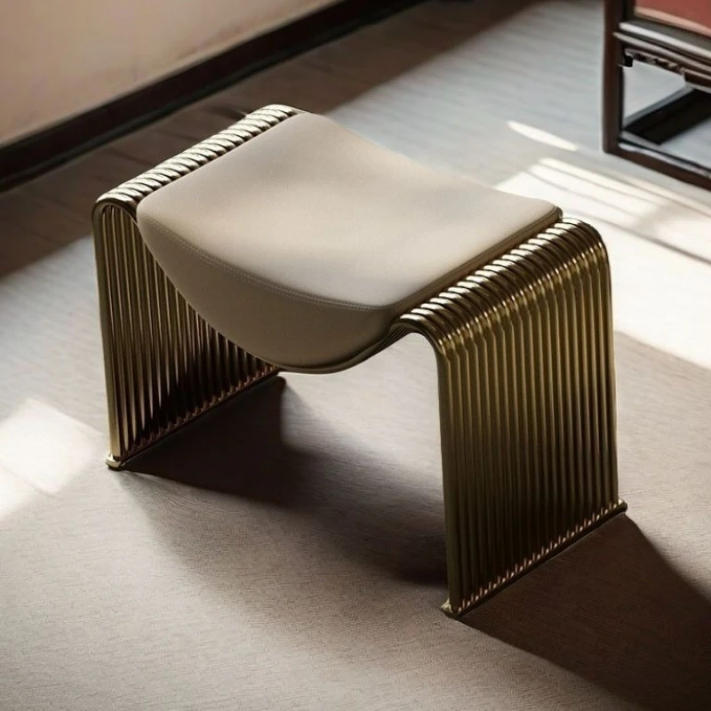 

Light luxury dressing guest stool modern simple shoe changing stool living room sofa stool tea Italian chair