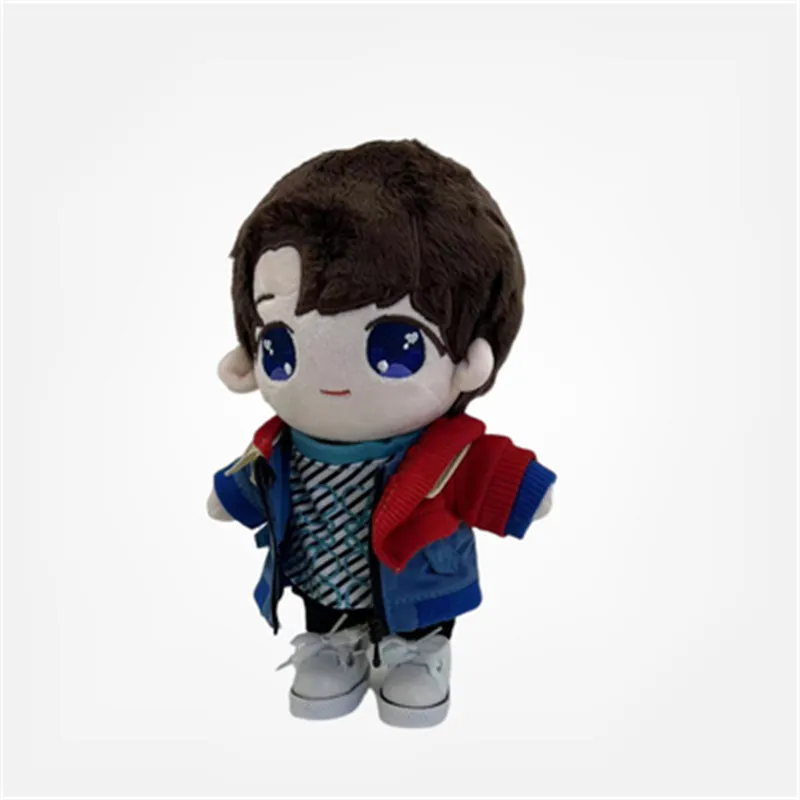 20CM Cotton Doll Clothing set Fashion Splice Red Blue Jacket 3-piece 20cm Plush Stuffed Doll clothes COS Accessories Toys