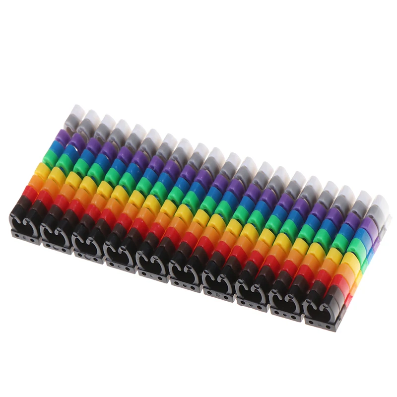 100Pcs/150Pcs Cable Markers Colourful C-Type Marker Number Tag Label For 2-3mm Wire Conspicuous And Easy To Identify