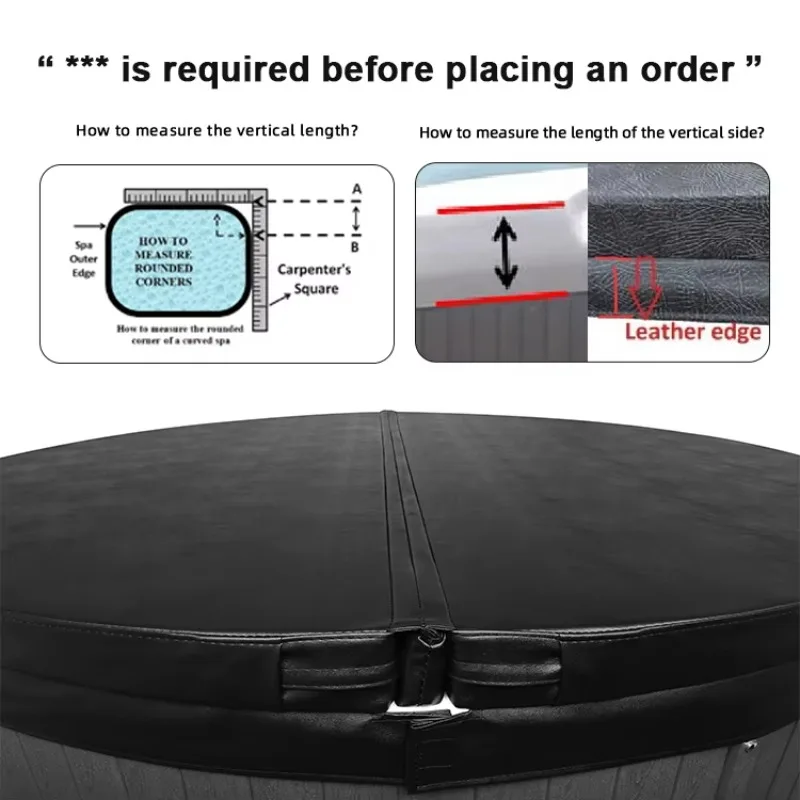 Wholesale Customizable Outdoor Waterproof Hot Tub Spa Cover Factory Production with Size Color & Shape Options Spa Accessories