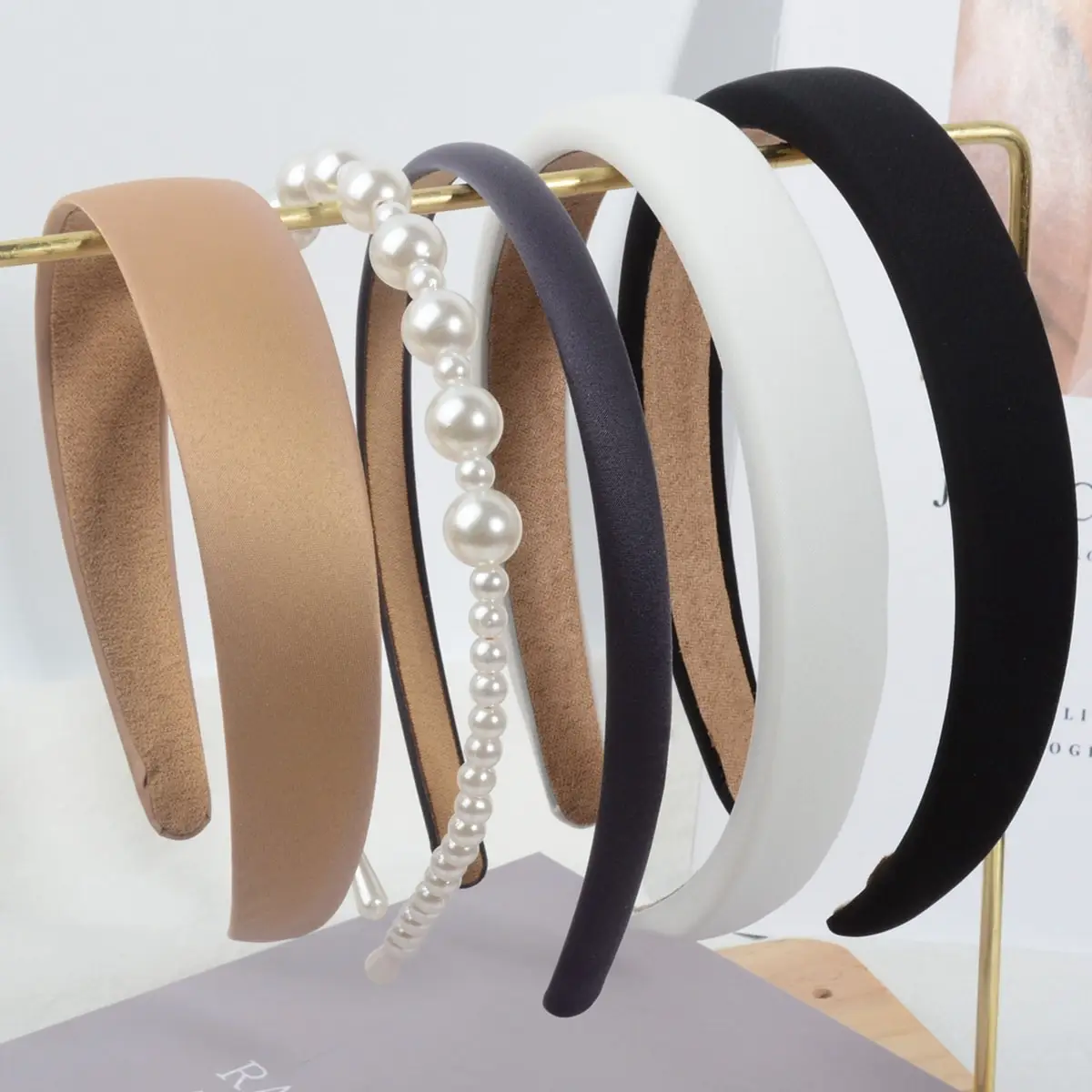 5-Piece French Style Retro Wide Edge Hairbands Set for Women Casual Wear headband accessories for women