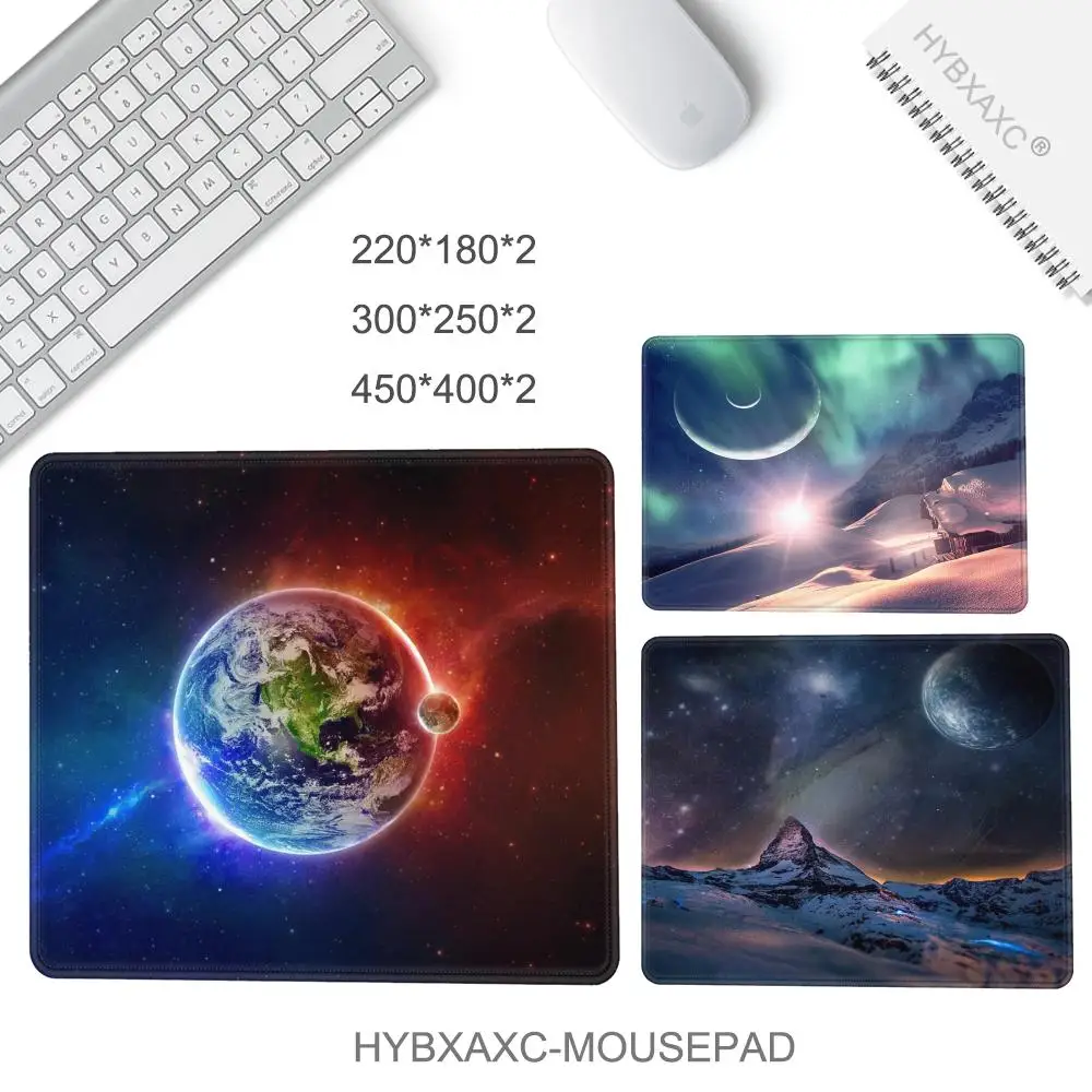 Galaxy Small Gaming Mouse Pad Deskmat Rubber Mat non-slip Anime Mousepad Pc Accessories Desk Protector Kawaii Cute Keyboard Pads