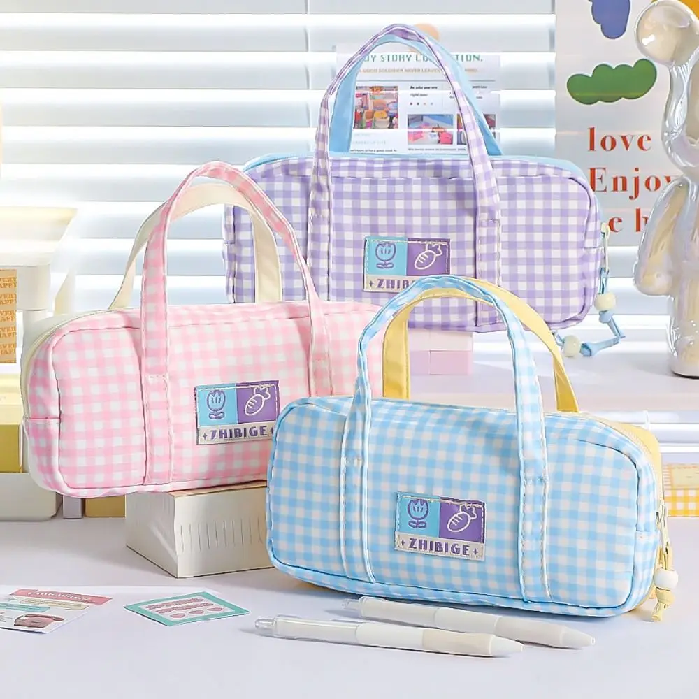 Double Sided Pattern Design Handheld Pen Bag Multi-layer Large Capacity Pencil Case Students Stationery Bag For School Office