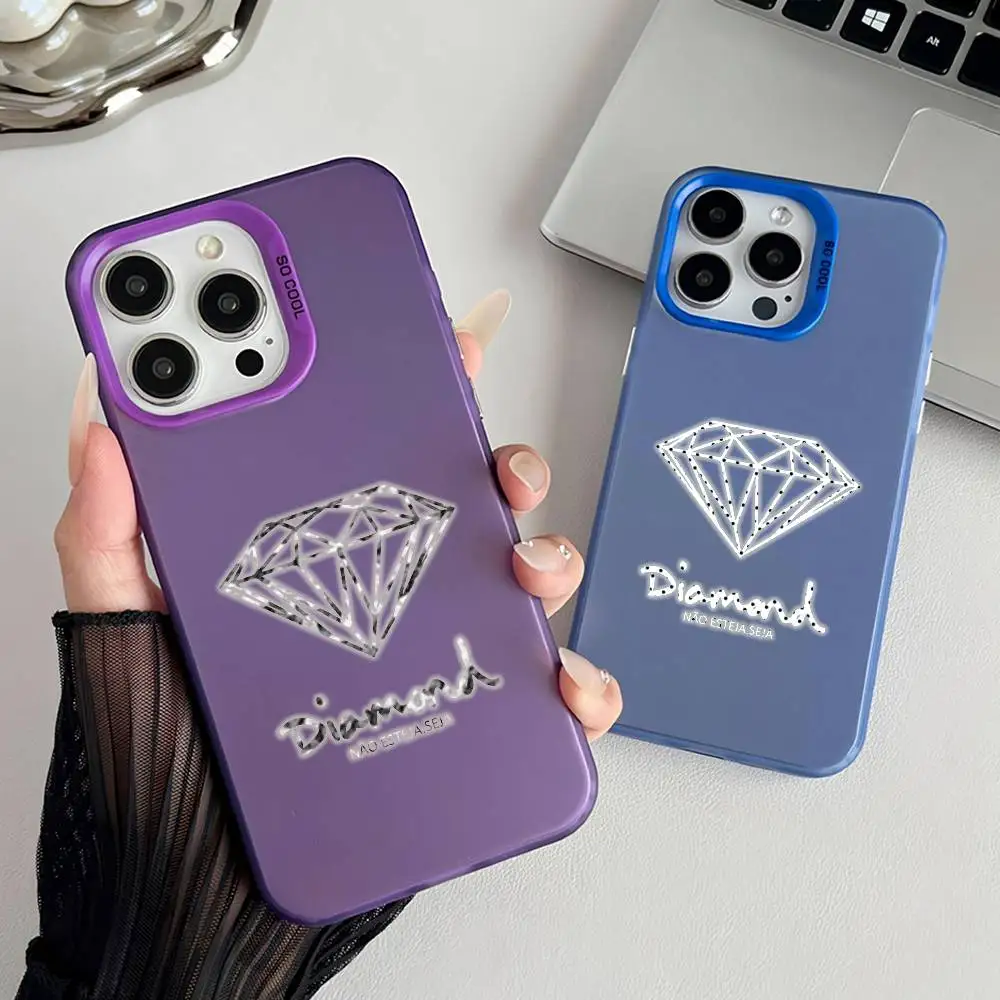 حار D-الماس العرض شركة الأزياء حالة الهاتف آيفون 16 15 14 13 12 17 برو ماكس زر معدني مستقل الكهربائي المحمول #1