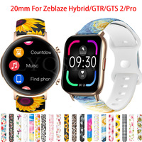 Wristbands For Zeblaze GTS PRO GTS 2 Smartwatch 20mm Printed Silicone Sports Strap Zeblaze Hybrid GTR Easyfit Watchband Bracelet