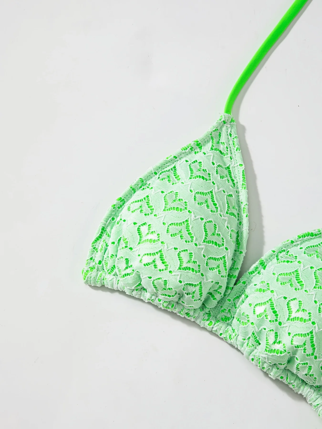2026 New Women's Green Heart Lace Bikini Set Sexy Tie Side Triangle Swimsuit Two Piece Bathing Suit - Image 5