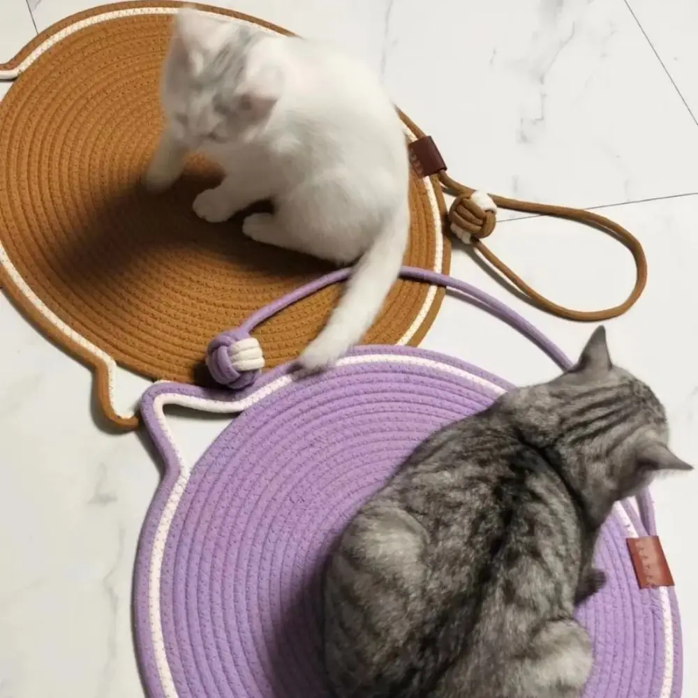 Round Shape Cat Scratcher Mat Sofa Furniture Protector Claw Care Pets Dual Scratching Pad for Indoor Pet Supplies