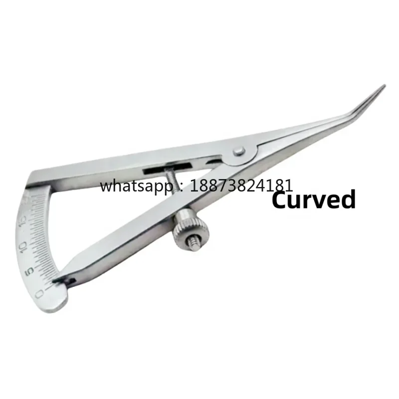Stainless Steel Dental Straight and Curved Calipers 0-40mm  Thickness Measuring Caliper fast shipping