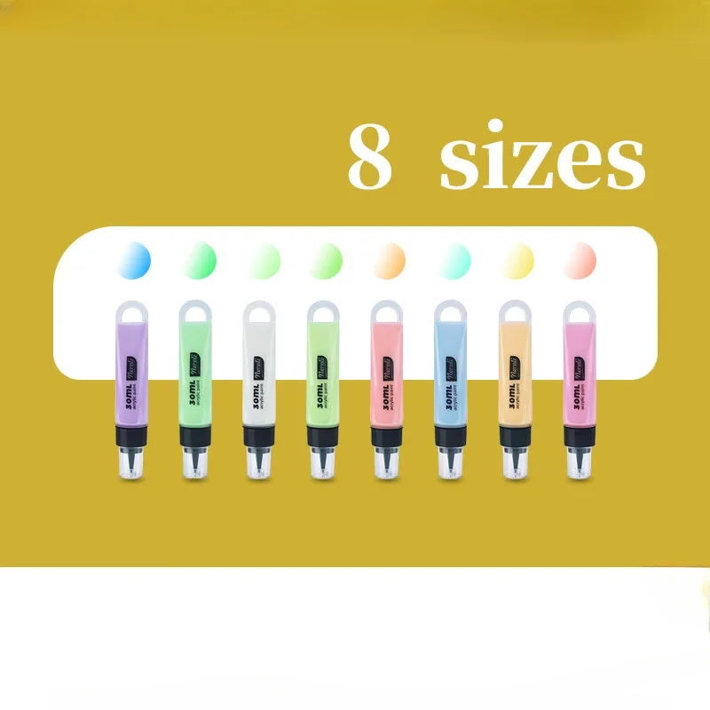 8-color Luminous Acrylic Paint Pen Hand-painted Clothes,Shoes,Stage Art, Night Scene Decoration,Luminous Lines Acrylic Pigment