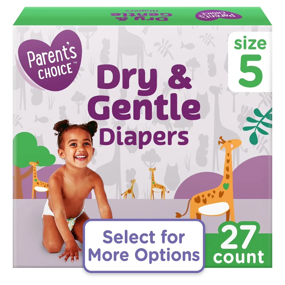 

Dry Gentle Baby Diapers Size 5 for Overnight Protection Super Absorbent Hypoallergenic Soft Disposable Nappies 27 Count Pack Leakproof Fit for Active Infants Toddlers