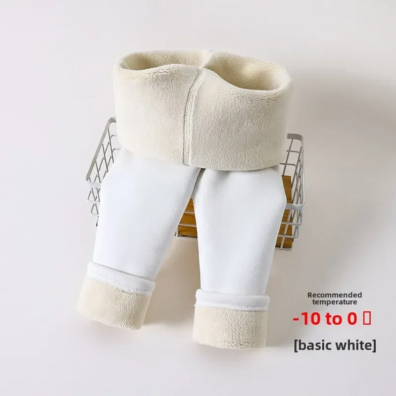Girls\' Leggings Children Clothes Winter Girls Fleece Leggings Thermal Pants  Warm Kids Solid Color Simple Casual Pants