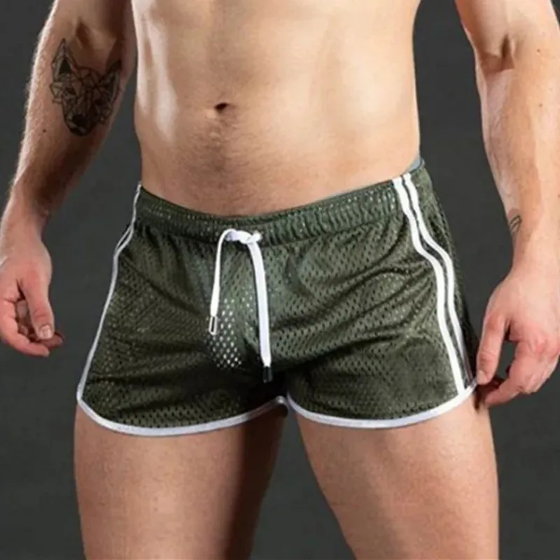 New Gym Mens Sport Running Shorts Quick Dry grid Workout Short Pants GYM Men Soccer Tennis Training Beach Swim men Shorts