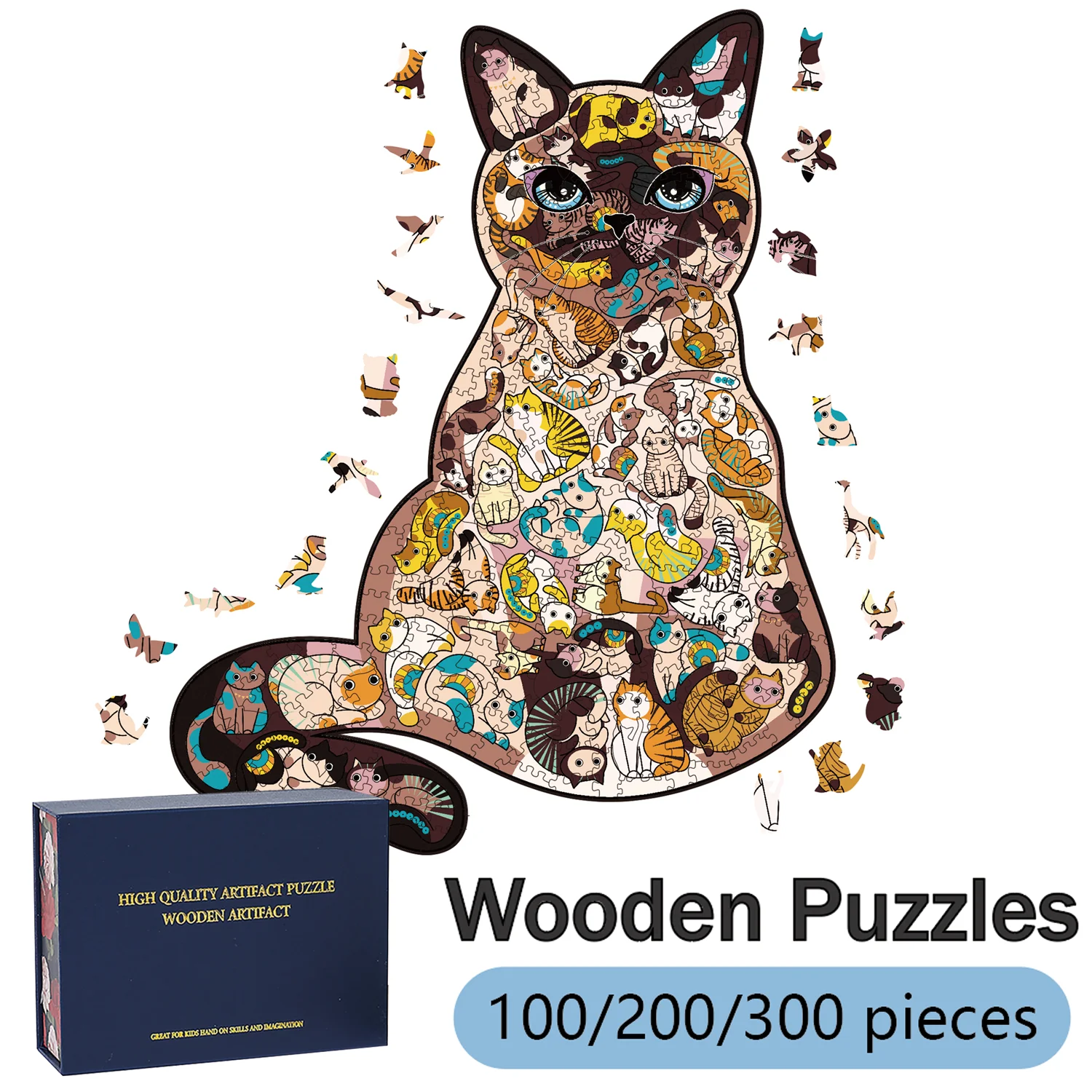 

Wooden Puzzles for Adults, 100/200/300 Pieces Uniquely Irregular Animal Shaped Wooden Puzzles, High-difficulty Puzzle