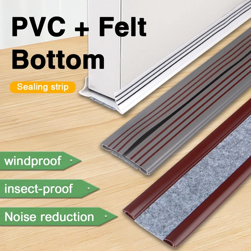 93*5cm Pvc Weatherstrip Under Door Seal Strip Home Sound Insulation Windproof Dustproof Door Bottom Seal Guard