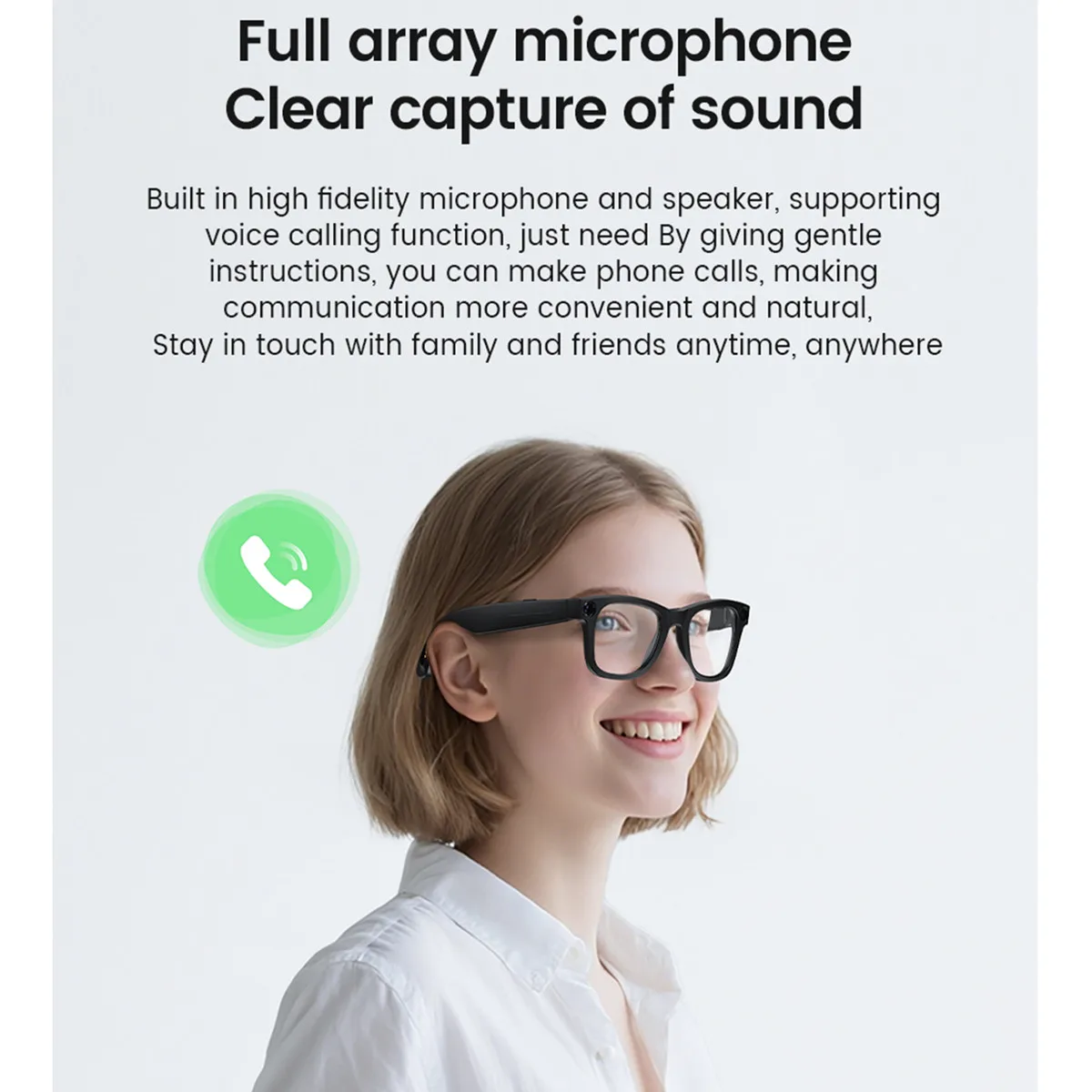 8MP AI Smart Camera Glasses Image Recognition Anti Shake Shooting Video Recording Play Songs Bluetooth Call Translation Glasses - Image 5
