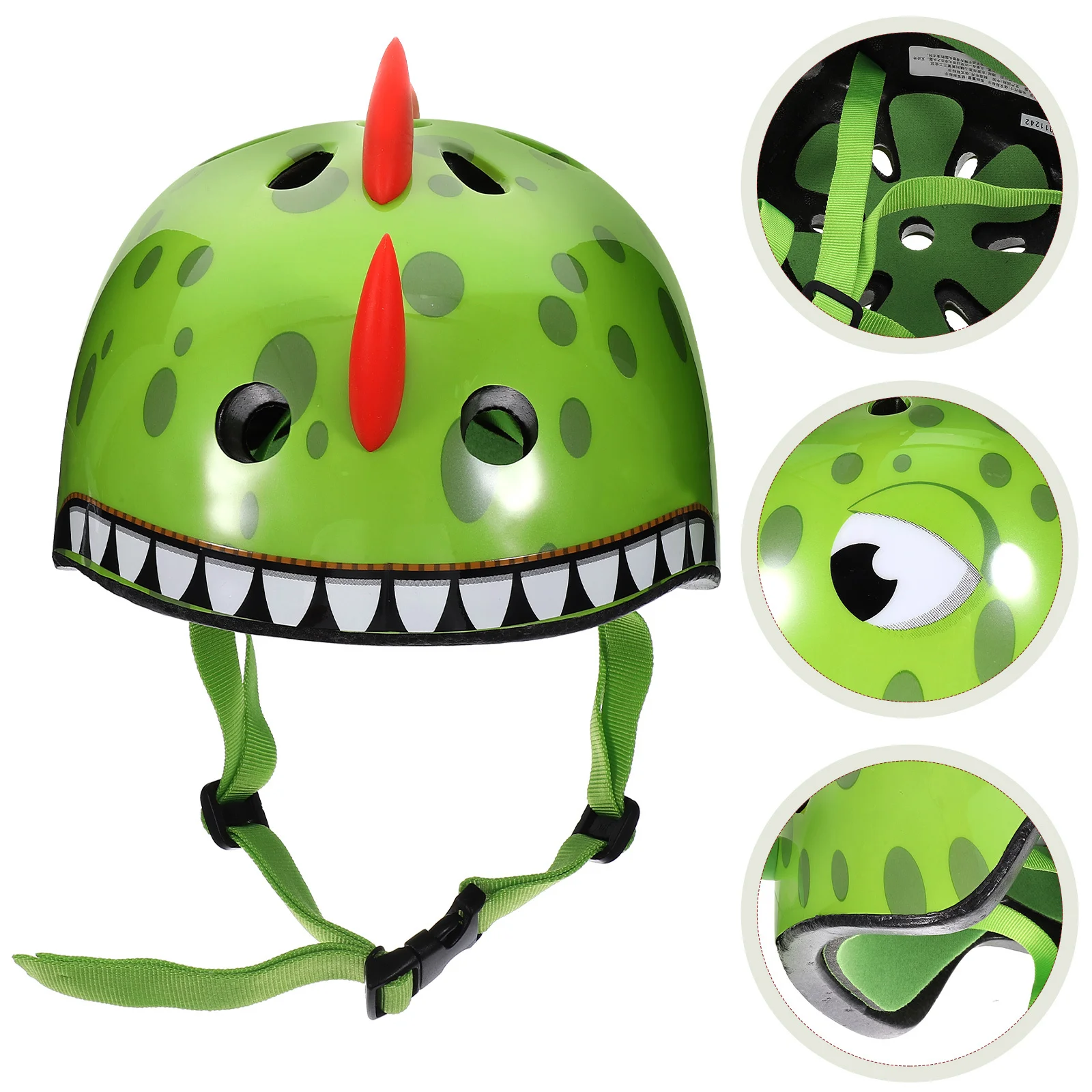 

Регулируемая безопасность, один размер, подходит для 54-58 см, дышащий легкий дизайн для езды на велосипеде, скейтборде, 3D динозавра