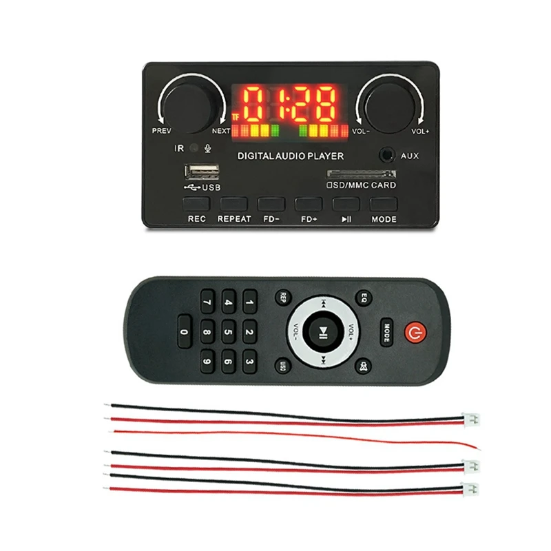 

MP3 WMA Decoder Board Wireless Bluetooth 5.0 7V-25V Decoder Car MP3 Player USB Record Module FM AUX Radio For Speaker