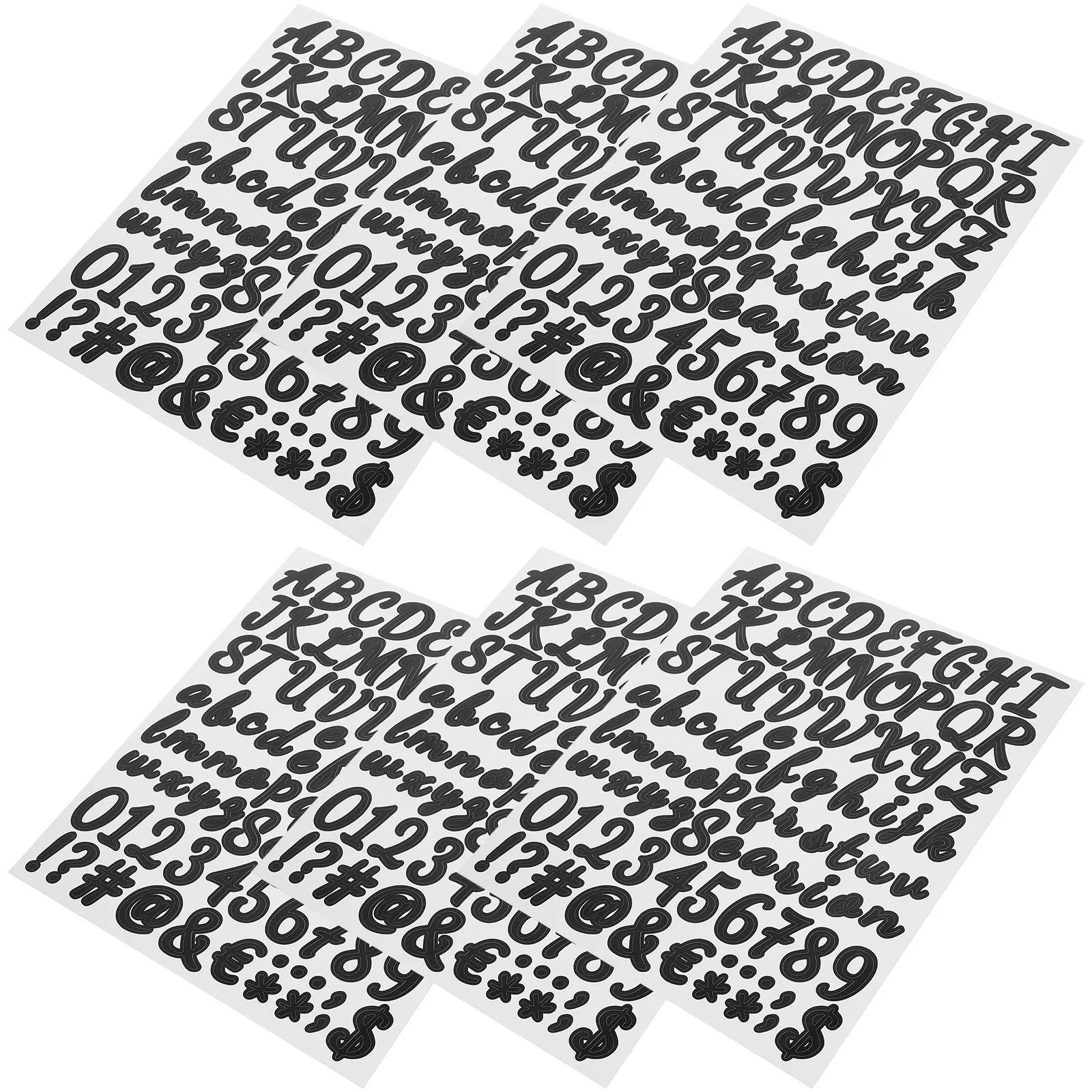 10Sheets Handwritten Script Alphabet Number Stickers Clear Adhesive Letters for DIY Crafts Scrapbook Journals Decor