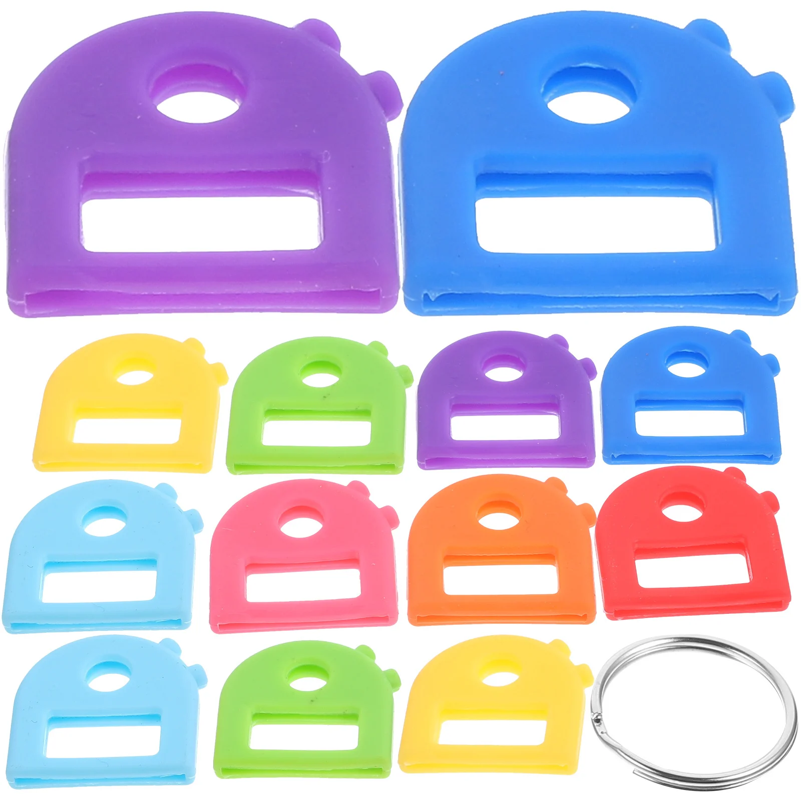 

16pcs Silicone Caps Cute Label Cap Durable Covers Caps Lightweight Identify Marker Colorful Key Supplies Reusable Key Holders