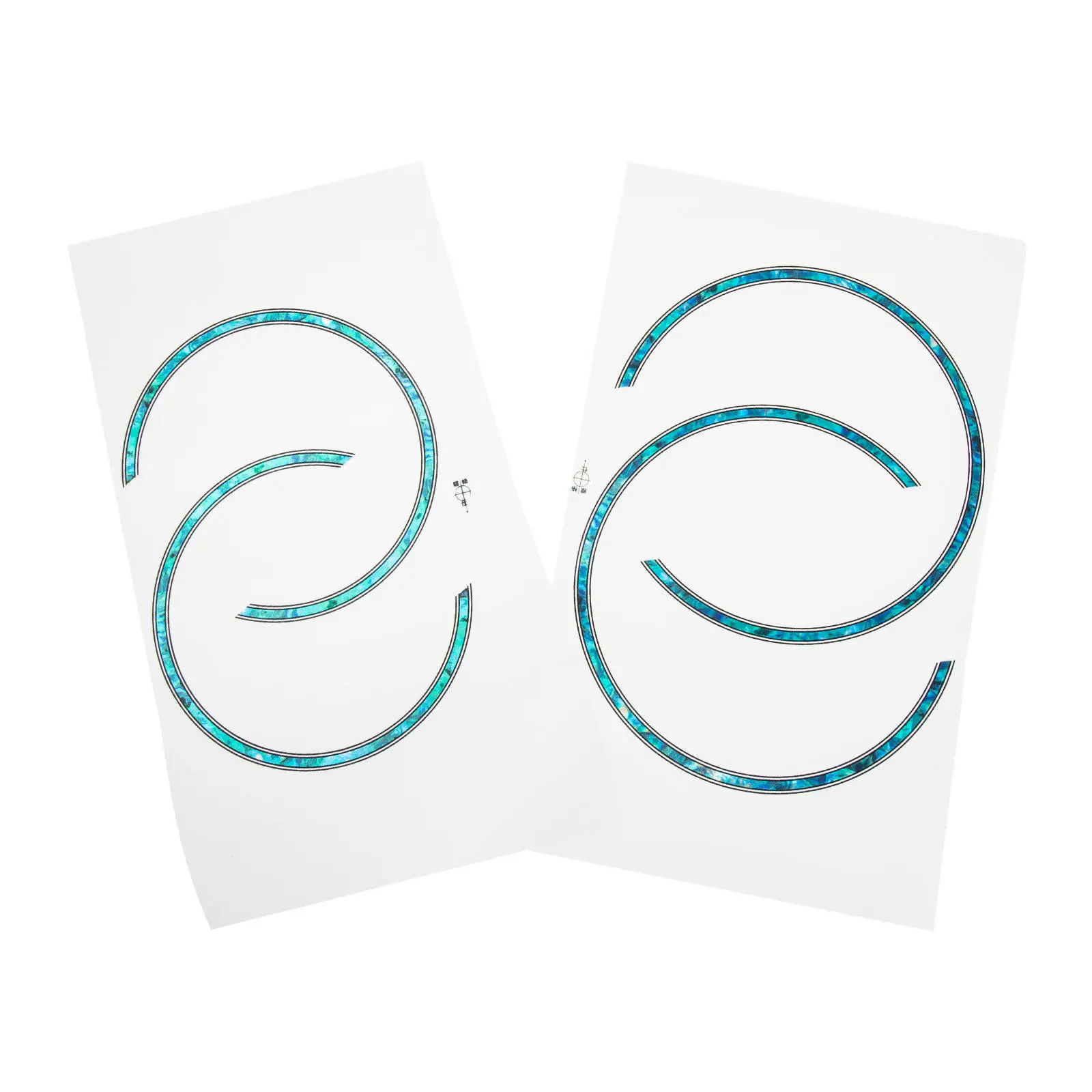 4Pcs Curved Sound Hole Rosette Inlay Decals for Guitar Easy Apply Remove Non Damaging to Wood Acoustic Guitar Accessory