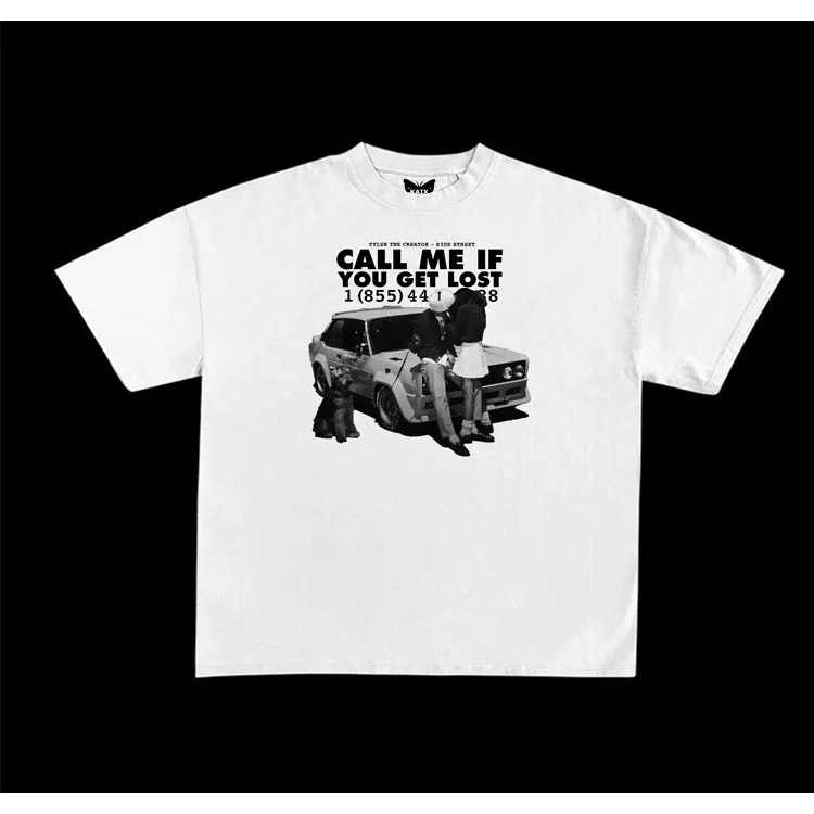 اتصل بي إذا كنت تتم فقدت تايلر مجموعة الخالق تي شيرت قطني عالي الجودة للجنسين نمط الشارع 100 قطن علوي #4