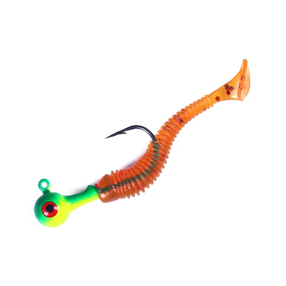 Hengjia 10/50 Stück 4,5 cm Kleiner Weicher Wurm Swimbait T-Schwanz Silikonköder Wobbler Angelzubehör für Karpfen Barsch Hecht – Detail 2