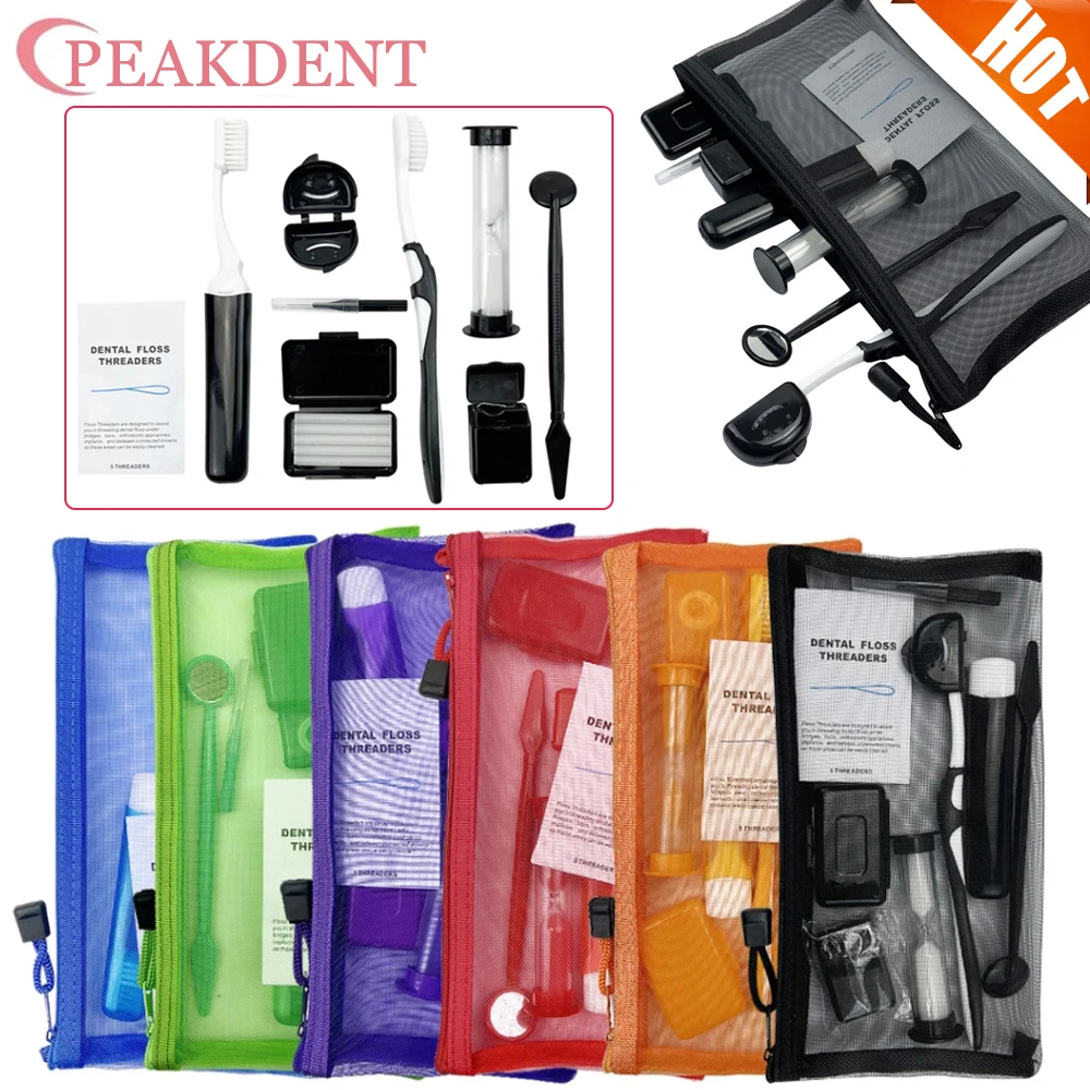 

8pcs/set Dental Teeth Orthodontic Kits Oral Care Whitening Tool Interdental Brushing Wax Dental Floss Toothbrush Cleaning Set