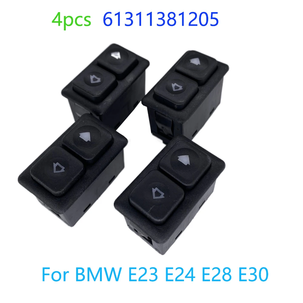 

4Pcs Electric Window Switch Illuminated Lifter Control Regulator Button Parts For Bmw E30 E24 E28 Car Accessories 61311381205
