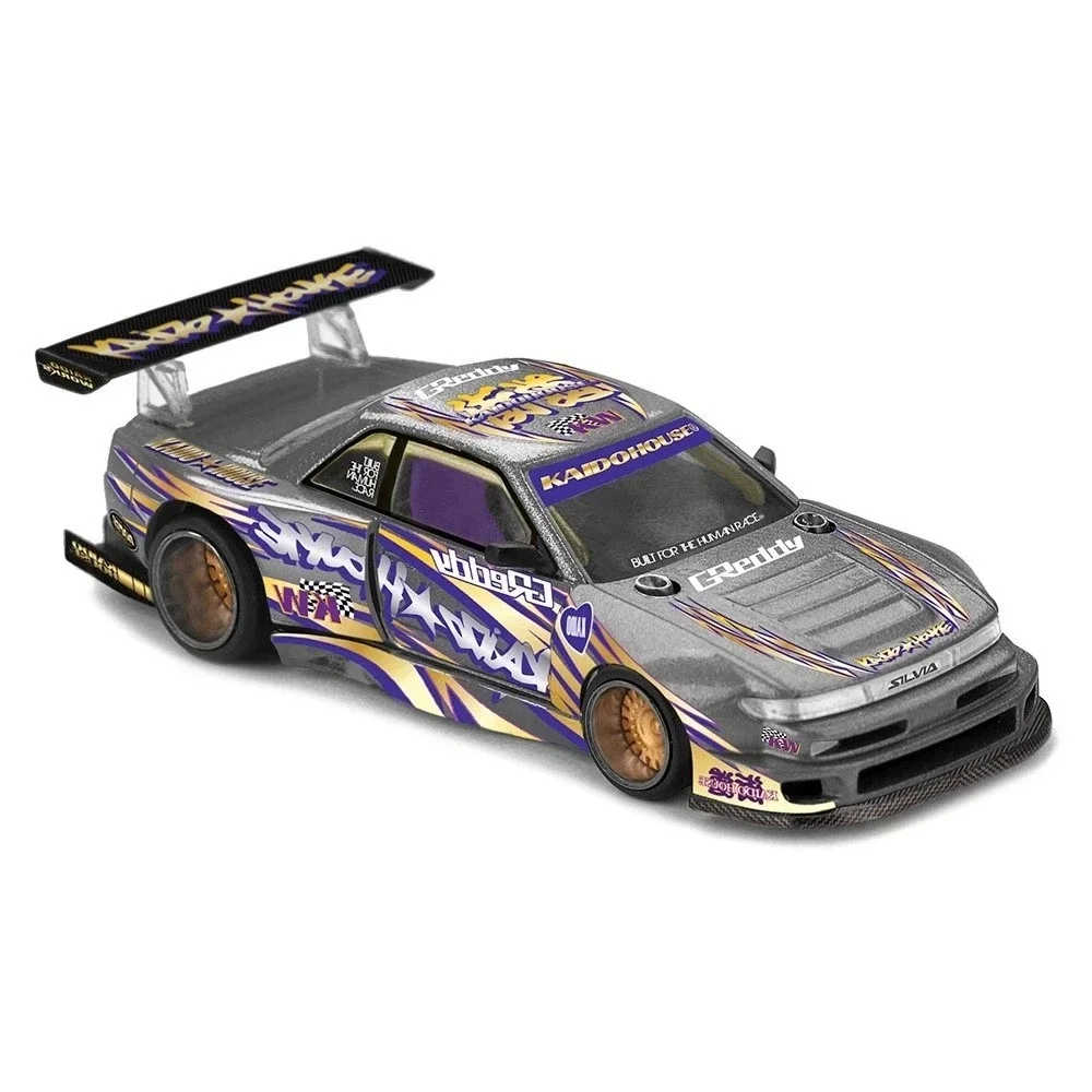 KAIDO HOUSE 1:64 SILVIA S13-R KAIDO DRIFT V1 GREDDY GREY MODEL KHMG235-2C JDM Diecast Model Car Collection Limited Edition Alloy