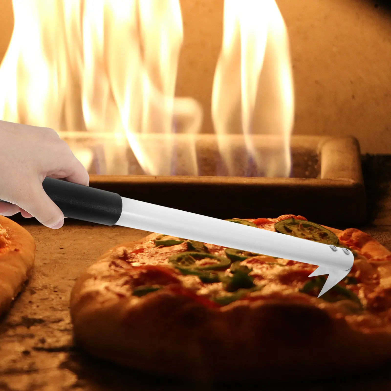 

Pizza Spinner Turning Fork Kitchen Tool for Homemade Lightweight Pizza Oven Supply Bakeware Fork for Flipping Flatbreads