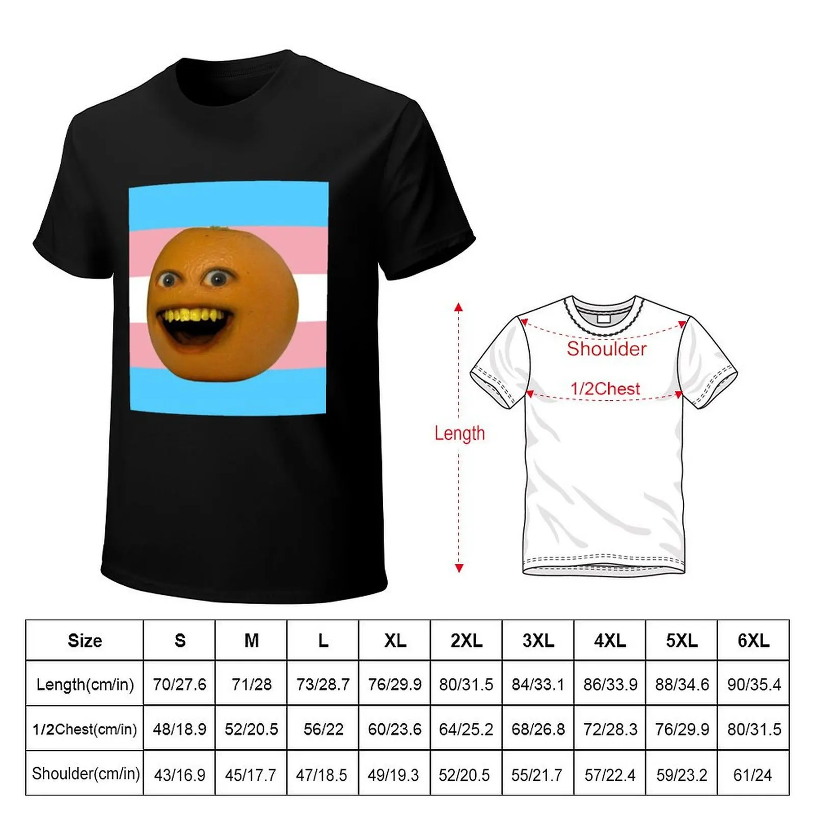 annoying orange trans flag T-Shirt No Iron Casual Short Sleeve Top