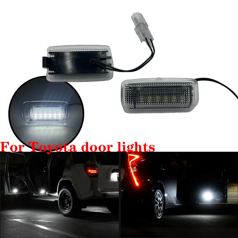 LED Door Courtesy Lights For Toyota GT86 Corolla Camry Prius Tundra Highlander 4Runner Land Cruiser Sienna Avalon Sequoia Venza